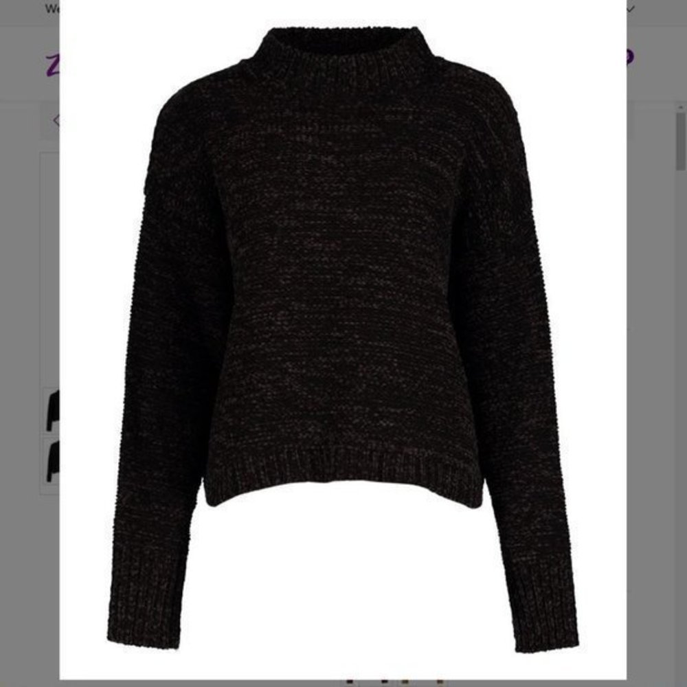 EVELYN TAYLOR Black Mock Neck Sweater Small - Picture 3 of 12